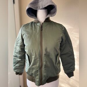 Boys olive green bomber jacket - Size Large